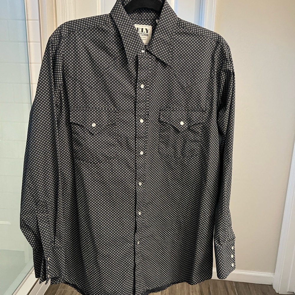 Ely Cattleman Black Casual Button Down Shirt
